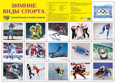 Демонстрационный плакат А2. Зимние виды спорта - купить в магазине Кассандра, фото, 9785994922026, 