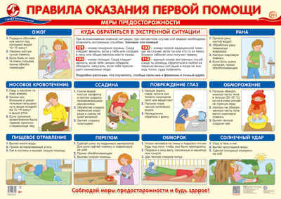 Плакат А2. Правила оказания первой помощи - купить в магазине Кассандра, фото, 4630112033106, 