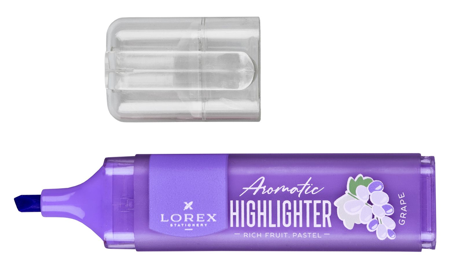 Текстовыделитель ароматизированный сиреневый LOREX RICH FRUIT.PASTEL 1-3,5 мм - купить в магазине Кассандра, фото, 4602723142362, 