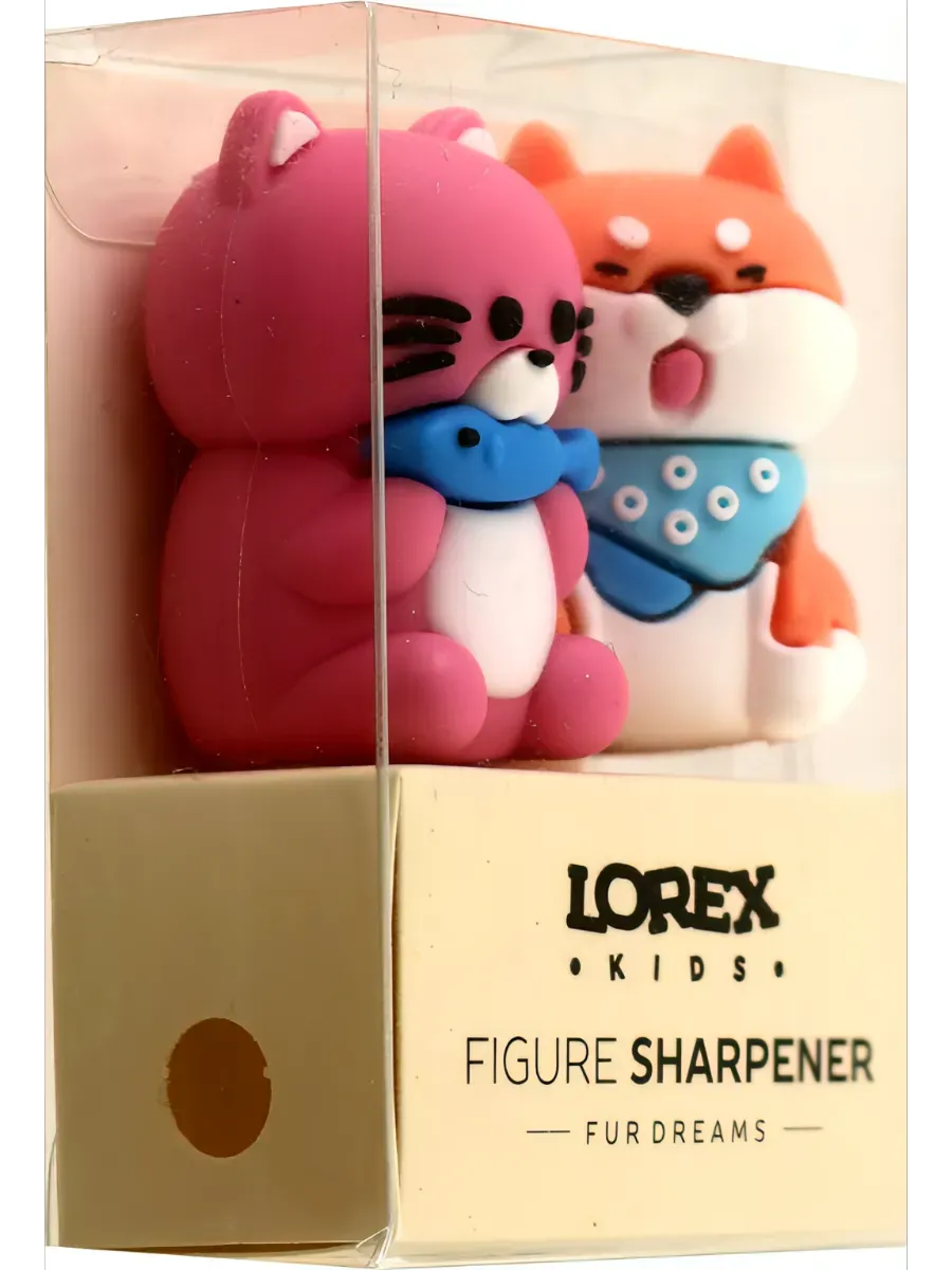 Набор точилок 2шт LOREX KIDS FUR DREAMS ассорти, корпус силикон 1 отвер. ПВХ коробка индив.штрих-код - купить в магазине Кассандра, фото, 4602723185055, 