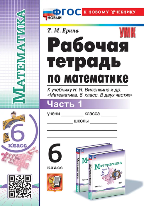 Математика 6 класс Виленкин. Рабочая тетрадь. (Просвещение) Часть 1. ФГОС НОВЫЙ (к новому учебнику) - купить в магазине Кассандра, фото, 9785377200666, 