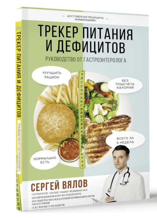Трекер питания и дефицитов. Руководство от гастроэнтеролога - купить в магазине Кассандра, фото, 9785171596286, 