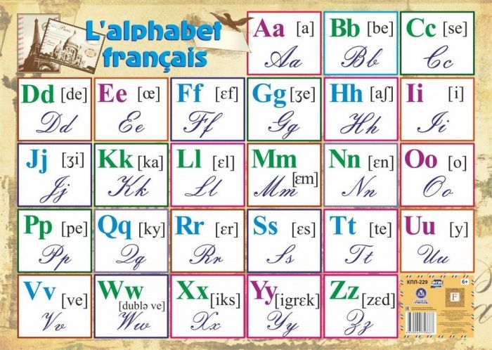 Учебный плакат "Французский алфавит": Формат А2 - купить в магазине Кассандра, фото, 4630042758667, 