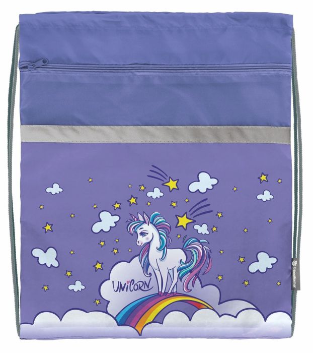 Мешок д/обуви Schoolformat LITTLE UNICORN 49х41 см д/девочек большой с карманом - купить в магазине Кассандра, фото, 4602723149828, 
