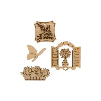 Заготовки для декорирования mr. carving ВД-304 Мининабор"Прованс"фанера 1,2-3см - купить в магазине Кассандра, фото, 4680269650190, 