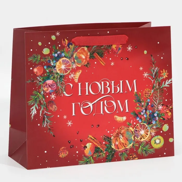 Пакет ламинированный горизонтальный «Аромат Нового Года», ML 27 *23 *11,5 см    7695740 - купить в магазине Кассандра, фото, 6900076957403, 