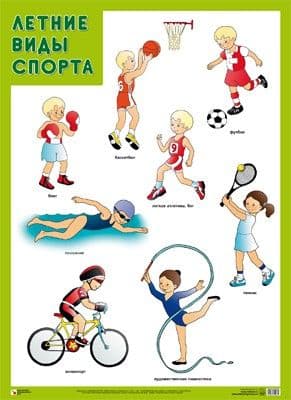 Развивающие плакаты. Летние виды спорта - купить в магазине Кассандра, фото, 9785431519161, 