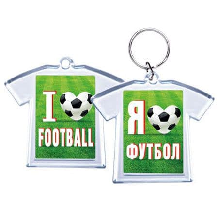 Акриловый брелок "Я люблю футбол / I love football" - купить в магазине Кассандра, фото, 4690513516165, 