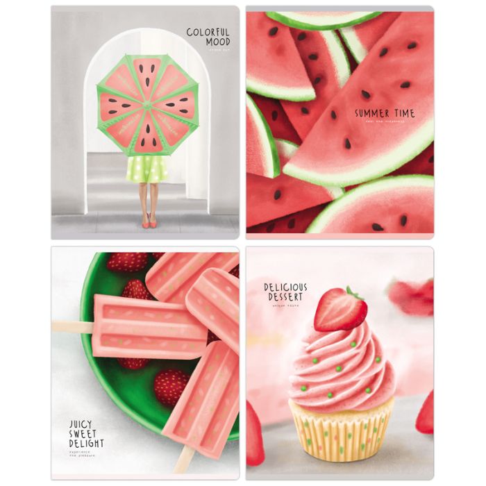 Тетрадь 48л., А5, клетка BG "Summer dessert", матовая ламинация - купить в магазине Кассандра, фото, 4690326249205, 